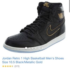 NJordan Retro 1 High Shoes Black/Metallic Gold